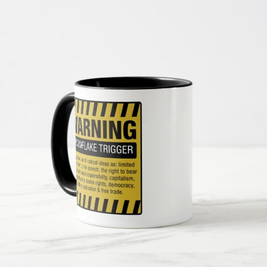 Snowflake Trigger Warning Mok (Voorkant links)