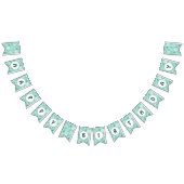 Snowflake Turquoise-Blue Happy Birthday Vlaggetjes (Alle)