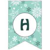 Snowflake Turquoise-Blue Happy Birthday Vlaggetjes (Tweede vlag)