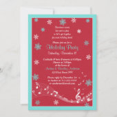 Snowflake Turquoise Red White Kerstfeestdag Kaart (Voorkant)