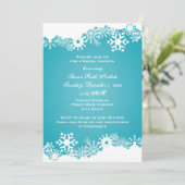 Snowflake turquoise vrijgezellenfeest voor winterb kaart (Staand voorkant)