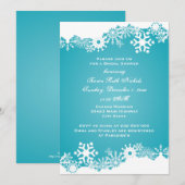 Snowflake turquoise vrijgezellenfeest voor winterb kaart (Voorkant / Achterkant)