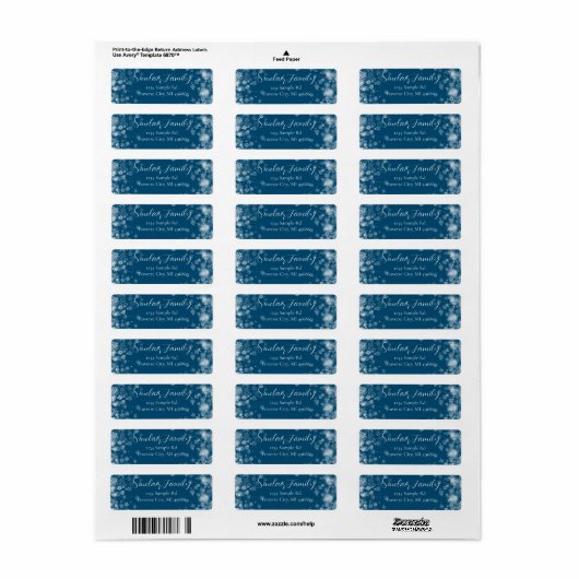 Snowflake | Typografie Retouradreslabel Etiket (Full Sheet)