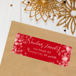 Snowflake | Typografie Retouradreslabel Etiket