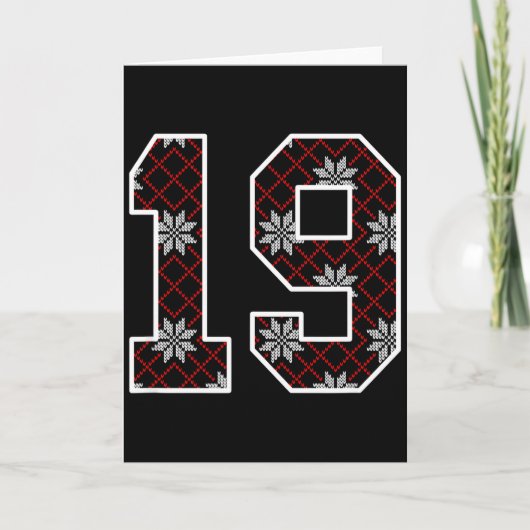 Snowflake Ugly Christmas Number 19 Uniform #19 Jer Kaart (Voorkant)