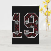 Snowflake Ugly Christmas Number 19 Uniform #19 Jer Kaart (Gele Bloem)