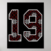 Snowflake Ugly Christmas Number 19 Uniform #19 Jer Poster (Voorkant)