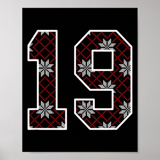 Snowflake Ugly Christmas Number 19 Uniform #19 Jer Poster (Voorkant)