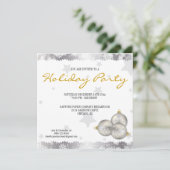 Snowflake-uitnodigingen voor kerstfeestdag met hoo kaart (Staand voorkant)