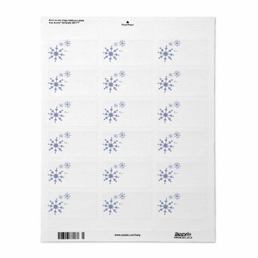 Snowflake vakantie adresetiketten etiket (Full Sheet)