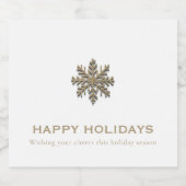 Snowflake Vakantie Champagne Label Sparkling Wijnetiket (Enkel label)