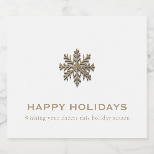 Snowflake Vakantie Champagne Label Sparkling Wijnetiket (Enkel label)