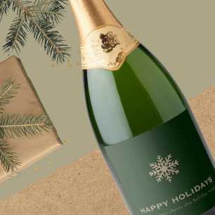 Snowflake Vakantie Champagne Label Sparkling Wijnetiket