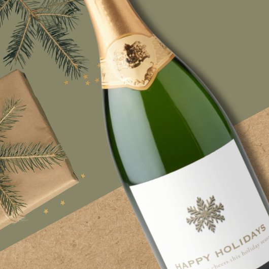 Snowflake Vakantie Champagne Label Sparkling Wijnetiket