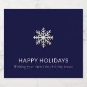 Snowflake Vakantie Champagne Label Sparkling Wijnetiket (Enkel label)