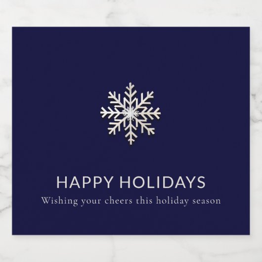 Snowflake Vakantie Champagne Label Sparkling Wijnetiket (Enkel label)