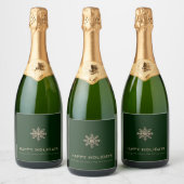 Snowflake Vakantie Champagne Label Sparkling Wijnetiket (Flessen)