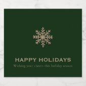 Snowflake Vakantie Champagne Label Sparkling Wijnetiket (Enkel label)