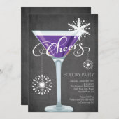 Snowflake Vakantie Cocktail Party Uitnodiging (Voorkant / Achterkant)