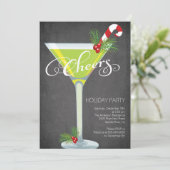 Snowflake Vakantie Cocktail Party Uitnodiging (Staand voorkant)