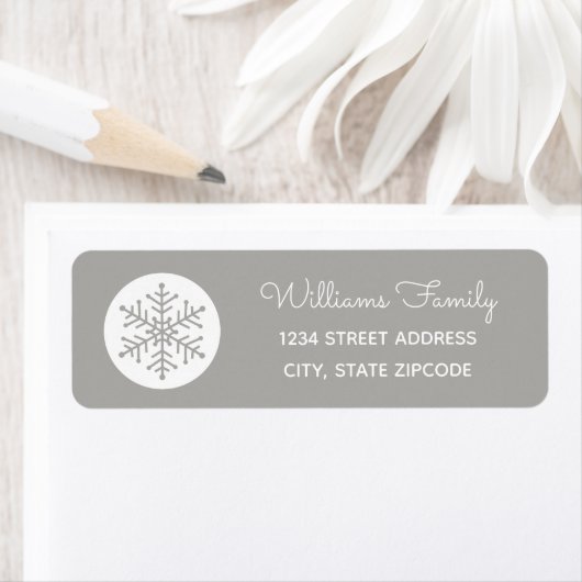 Snowflake Vakantie Kerstmis retour adres label (Insitu)