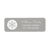 Snowflake Vakantie Kerstmis retour adres label (Voorkant)