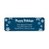 Snowflake Vakantie retour adres Etiket (Voorkant)