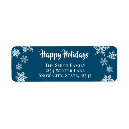 Snowflake Vakantie retour adres Etiket (Voorkant)
