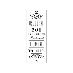 Snowflake Vakantie retour adres op maat Rubberstempel