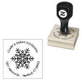 Snowflake Vakantie retour adres stempel (Gestempeld)