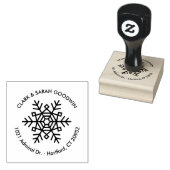 Snowflake Vakantie retour adres stempel (Gestempeld)
