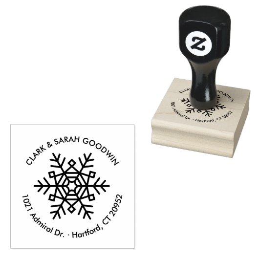 Snowflake Vakantie retour adres stempel (Gestempeld)