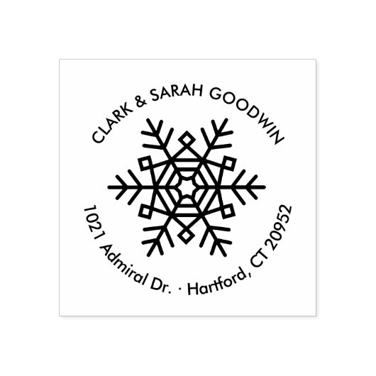 Snowflake Vakantie retour adres stempel (Afrduk)