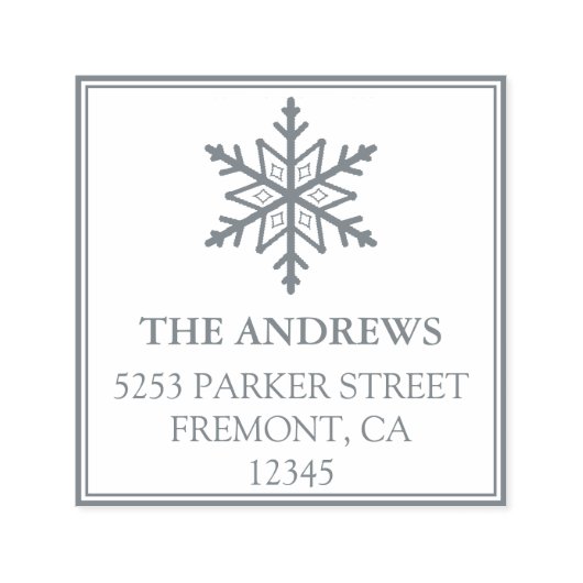 Snowflake Vakantie retour adres Zelfinktende Stempel (Design)