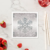 Snowflake van de feestdag met zilver Glitter Servetten (Insitu)