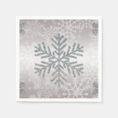 Snowflake van de feestdag met zilver Glitter Servetten (Voorkant)