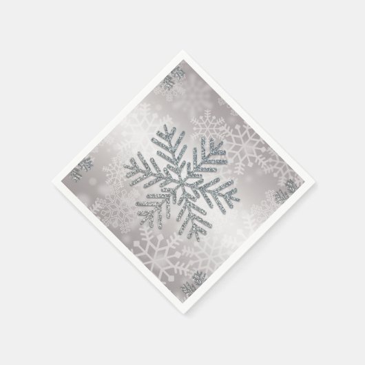 Snowflake van de feestdag met zilver Glitter Servetten (Hoek)