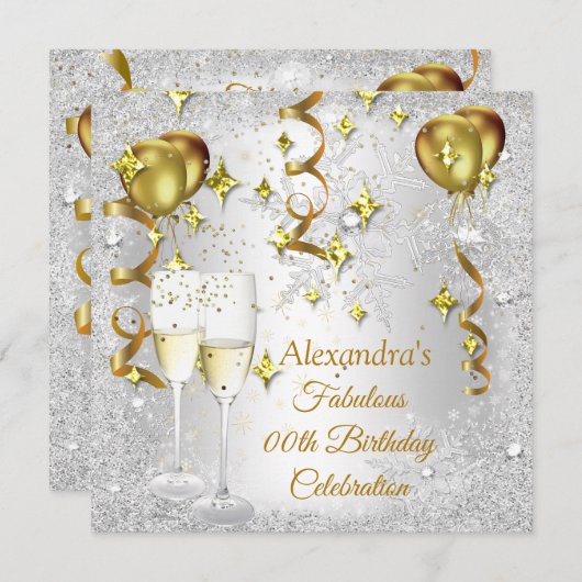 Snowflake van de goudballonvaars kaart (Voorkant / Achterkant)