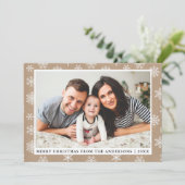 Snowflake van de kerstfamilie feestdagenkaart (Staand voorkant)