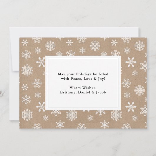 Snowflake van de kerstfamilie feestdagenkaart (Achterkant)