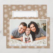 Snowflake van de kerstfamilie feestdagenkaart (Voorkant / Achterkant)