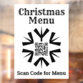 Snowflake van het kerstmenu met QR-code Raamsticker (Vel 2)