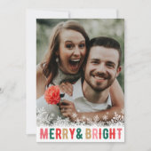 Snowflake van Merry Bright Couple met Kerstmis Feestdagenkaart (Voorkant)
