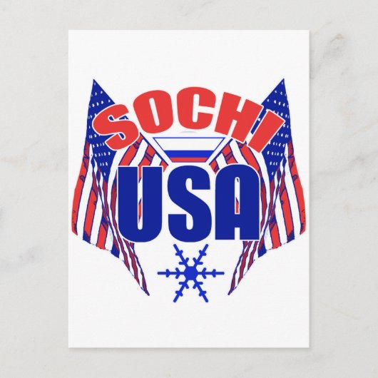 Snowflake van Sochi USA Briefkaart (Voorkant)