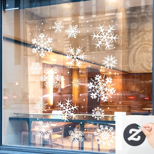 Snowflake vensterdekken, winter  raamsticker (Cafe Raam)