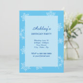 Snowflake verjaardagsuitnodiging kaart (Staand voorkant)