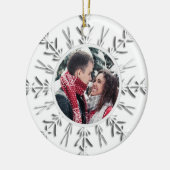 Snowflake Verloving Foto Keramisch Ornament (Links)