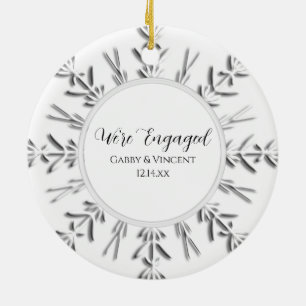 Snowflake Verloving Foto Keramisch Ornament