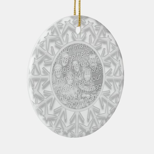 Snowflake Verloving Foto Ornament (Rechts)