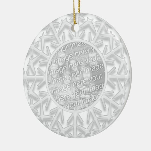 Snowflake Verloving Foto Ornament (Links)